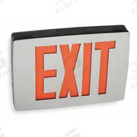 Exit Sign: Emergency Battery Backup, LED, Black, Red, 1 Faces, Ceiling, Nickel Cadmium, 120/277 V AC (MPN LQC 1 R EL N). Key specifications — Voltage: 120/277 V AC; Directional Indicators: Universal Field Selectable Chevrons; Text Color: Red; Brand: LITHONIA LIGHTING; Emergency Battery Backup: Yes; Housing Color: Black; Lighting Technology: LED; Self Diagnostics: No.