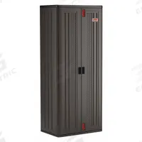 SUNCAST Storage Cabinet: 30 in x 20 1/4 in x 72 in, 4 Adj Shelves, Recessed Pull & Padlock Hasp (MPN BMCCPD7204). Key specifications — attr87767: Unassembled; attr87766: Gray; attr66503: SUNCAST.