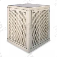 ESSICK AIR Ducted Evaporative Cooler: 1,200 sq ft, 34 1/2 in x 34 1/8 in x 34 1/8 in, 2 in Pad Thick (MPN 2YAE1-2HTL1). Key specifications — Brand: ESSICK AIR; Evaporative Cooler Voltage: 230V AC; Includes Drive Package: Drive Package Included; Drive Package Installation: Assembly Required.