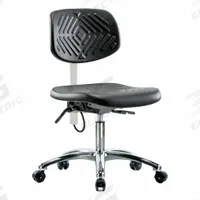 ESD Chair: Polyurethane, Armless, Ht Range 17 1/2 in to 22 3/4 in, 16 in Seat Wd, 17 in Seat Dp (MPN BR-ESD-PDHCH-CR-T0-A0-EC). Key specifications — Foot Support: No; Back Tilt Backward: 13.5°; Back Tilt Forward: 10.5°; Base Material: Aluminum; Brand: APPROVED VENDOR; Product Type: Cleanroom Chair; Cleanroom Class: ISO 4; ESD-Safe: ESD-Safe.