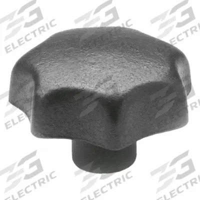 JW WINCO Cast Iron Hand Knobs: 7 Point, Cast Iron, M16 Thread, 28 mm Thread Lg - 7-Arm Knobs with Threaded Hole