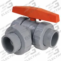 HAYWARD Manual Three-Way Ball Valve: 4 in, PVC, L Flow, True Union NPT, 150 psi Max. Pressure (CWP) (MPN LA1400T). Key specifications — Brand: HAYWARD; Handle: Tee.