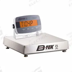B-TEK Industrial Bench Scale: 12 in x 12 in, IP54, Corded Remote, 100 lb Wt Capacity - Imperial (MPN BT-B-1212C-100-I-2). Key specifications — Connection Ports: RS-232; Readability: 10 g/0.010kg/0.35 oz/0.02 lb; Brand: B-TEK; Weighing Surface Material: Stainless Steel.