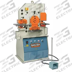 BAILEIGH INDUSTRIAL Ironworker: 230V AC /Single-Phase, 5 Stations, 50 Tonf Hydraulic Force, SW-501. Key specifications — attr66091: 10 in x 0.375 in; attr69797: Round Shear; attr67058: 7/8 in x 1/4 in; attr66096: 2 in x 3.5 in x 0.281 in; attr66073: SW-501; attr66076: BAILEIGH INDUSTRIAL.