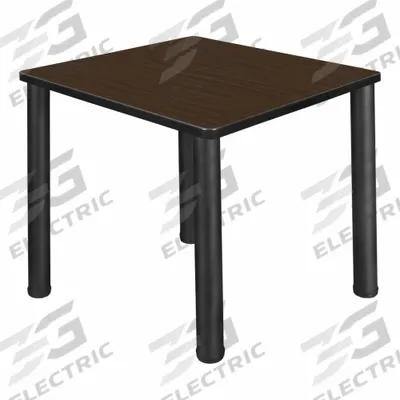 KEE Cafe/Breakroom Table: Laminate, Walnut, 29 in Overall Ht - Max, 30 in Overall Wd - Cafe & Breakroom Tables
