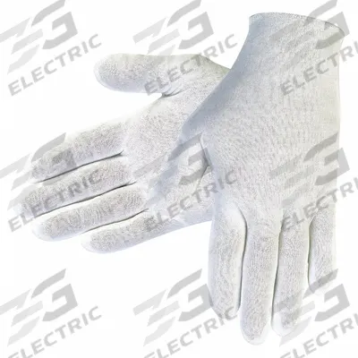MCR SAFETY Inspection Gloves: L ( 9 ), Unfinished Hem, Seamless Knit, Cotton, 9 in Glove Lg