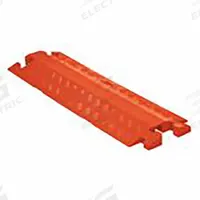 Cable Protector: 1 Channels, 1 1/4 in Max Cable Dia, 11 1/2 in Wd, 1 5/8 in Ht, 38 1/4 in Lg (MPN CP1X125-GP-DO-O). Key specifications — Brand: LINEBACKER; Color: Orange; Connection Style: T-Shaped; Material: Polyurethane.