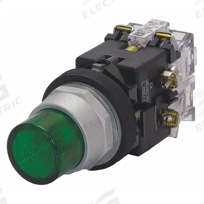 EATON Illuminated Push Button: Illuminated, Extended Profile, Metallic, 30 mm - Illuminated Extended-Length Push Buttons