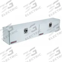 WEATHER GUARD Topside Truck Box: Topside Truck Box, Double Drop-Down Doors Lid, D-Handle, Steel (MPN 297-3-02). Key specifications — Brand: WEATHER GUARD; Color: White; Lock Type: Keyed.