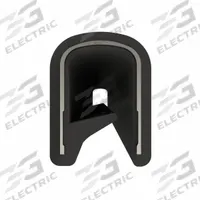 FAIRCHILD Edge Trim: Single Gripping Finger, 50 ft Overall Lg, PVC Outer, 1/2 in Leg Lg (MPN 0334-50). Key specifications — Brand: FAIRCHILD; Color: Black; Outer Material: PVC; Profile Shape: Single Gripping Finger; _Gripping Style: Single Tongue.