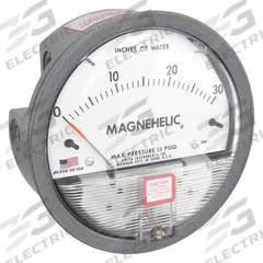 DWYER Differential Pressure Gauge: Back/Single-Side, 1/8 in NPT Female, 2000, 4 in Dial, IP67, IP67 (MPN 2030). Key specifications — Sensor Type: Diaphragm; Series: 2000; Housing Material: Die Cast Aluminum; Certificate of Calibration: Not Included.