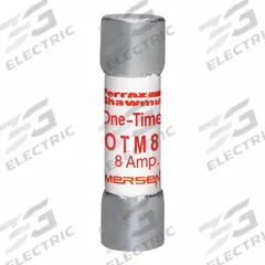 MERSEN Fuse: OTM Series, Midget, Fast-Acting, 8 A, 250 V AC, 13/32 in x 1 1/2 in, Non-Indicating (MPN OTM8). Key specifications — attr1287209: OTM; attr211192: MERSEN.