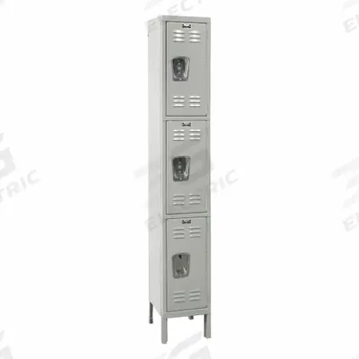 HALLOWELL Locker: 12 in x 18 in x 78 in, Louvered, 3 Tiers, 1 Units Wide, Combo/Padlock - Louvered Metal Wardrobe Lockers