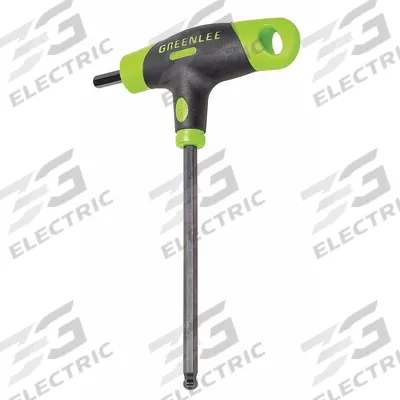 GREENLEE Hex Key: 1 Ball Ends, 1/4 in Tip Size, SAE, Short, Alloy Steel, Black Oxide - T-Shaped Dual-Tip Hex Keys