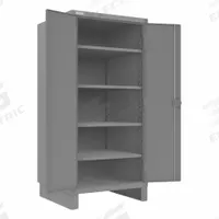 DURHAM MFG Storage Cabinet: 36 1/4 in x 36 1/4 in x 78 in, Swing Handle & Padlockeable, Legs, Gray (MPN HDC-363678-4S95). Key specifications — attr62713: Recessed; attr62698: Gray; attr62736: Welded; attr87895: Legs; attr62693: Assembled; attr62737: Stationary; attr62694: Adjustable; attr62695: Powder Coated.