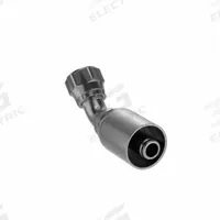 PARKER Hydraulic Crimp Fitting: Steel x Steel, 45° Elbow, -8 For Hose Dash Size, Female x Genderless (MPN 13777-8-8). Key specifications — Fitting Gender: Female x Genderless; Fitting Connection Type: JIC x Crimp; Thread Size: 3/4"-16; For Hose Dash Size: -8; Brand: PARKER.
