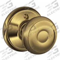 SCHLAGE Door Lockset: Dummy Knob Locksets, Brass (MPN F170 GEO 609). Key specifications — Lockset Style: Georgian.