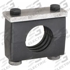 BEHRINGER PIPE SYSTEMS Vibration-Dampening Beta Clamp: Ribbed Bore, Steel Clamp, For 1 Lines (MPN R7H4100-PP)