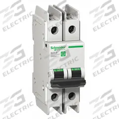 SCHNEIDER ELECTRIC IEC Miniature Circuit Breaker: 50 A Amps, 14kA at 120/240V AC, Screw Clamp, C60BP (MPN M9F42250). Key specifications — DC Voltage Rating: Not Rated; Brand: SCHNEIDER; Max. AIR Rating: 14kA at 120/240V AC; Terminal Connection: Screw Clamp; AC Voltage Rating: 240V AC.