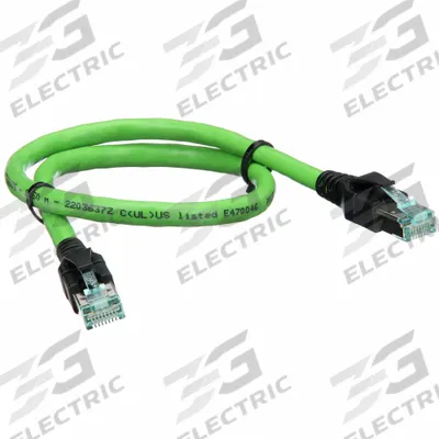 HARTING Cordset: Cat6a, RJ45 Male Straight x RJ45 Male Straight, 0.5 m Lg, PVC - RJ45 Connector to RJ45 Connector Cordsets