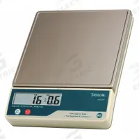 TAYLOR Food Scale: 7 1/8 in Weighing Surface Dp, 7 1/8 in Weighing Surface Wd, 2 3/4 in Overall Ht (MPN TE22FT). Key specifications — Readability: 0.1 oz; Brand: TAYLOR; IP Rating: Not IP Rated.