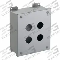 HAMMOND Push Button Enclosure: 30mm, 4 Holes, Carbon Steel, NEMA 12/13 (MPN 1435F). Key specifications — attr211299: HAMMOND; attr1043605: Indoor Dust & Water Droplets.
