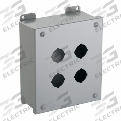 HAMMOND Push Button Enclosure: 30mm, 4 Holes, Carbon Steel - Enclosures for 30mm Operators