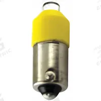 EATON Compact LED Bulb: LED, Miniature Bayonet (BA9s), (T) Tubular, T3-1/4, 48V AC/DC, 0.6 W Watt (MPN E22LED048YN). Key specifications — Light Color: Yellow; Voltage: 48V AC/DC; Brand: EATON; Bulb Shape: T3-1/4.