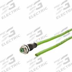 METZ CONNECT M12 Cable: Cat7, M12 Jack Male Straight x Bare Wire, 10 m Lg, PUR, Green, X Coding, X (MPN 142M2X20100). Key specifications — Brand: METZ CONNECT; Cable Jacket Color: Green; End 1 Coding: X; End 2 Coding: X; IP Rating: IPX7; Performance Category: Cat7.