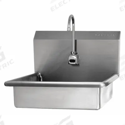SANI-LAV Hand Sink: 1 Stations, 5 in Bowl Dp, 22 in Bowl Lg, 12 1/2 in Bowl Wd - One-Station Wall-Mounted Hand Sinks with Faucets