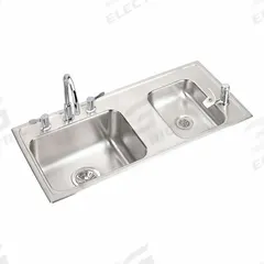 ELKAY Classroom Sink: Dual Manual Handle, Lever, 37 1/4 in Overall Lg, 17 in Overall Wd, 18 ga (MPN DRKAD371755RC). Key specifications — Brand: ELKAY; Sink Material: Stainless Steel.