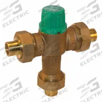 WILKINS Thermostatic Mixing Valve: 3/4 in Inlet Connection Size, 3/4 in Outlet Connection Size (MPN 34-ZW1017XLC). Key specifications — attr1037830: Check Valves; attr1037827: WILKINS.