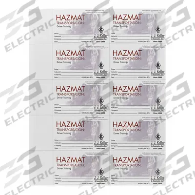 JJ KELLER Reference Material: Haz Material Training, Hazmat, (10) Wallet Cards - Hazardous Materials Transportation Training
