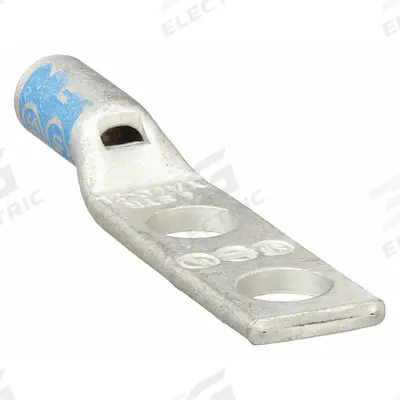 BURNDY Compression Lug: For 6 AWG, Stranded Wire, 1/4 in Stud Size, Std - Two-Hole Compression Lugs