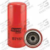 BALDWIN FILTERS Oil Filter: B7151, 1-12 Thread Size, 9 1/8 in Overall Ht, 4 1/4 in Outside Dia, Oil. Key specifications — Baldwin Interchange: B7151; Brand: BALDWIN FILTERS; Compatible Vehicle Make: DAF; Includes: 40 psid Bypass Valve; Media Material: Cellulose.