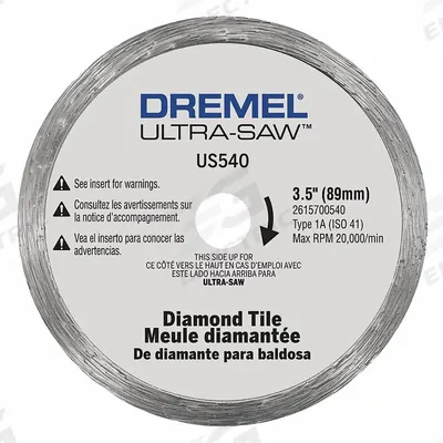 DREMEL Cutting Wheel: 3 1/2 in Wheel Dia, 0.08 in Wheel Thick, Diamond, Std Screw - Cutting Wheels for Rotary Tools