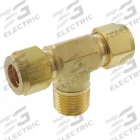 PARKER Compression Tee Fitting: 1/4 in OD x 1/4 in OD x 1/4 in Pipe Size, Brass (MPN 4MBT4N-B). Key specifications — Compatible Fitting Brands: Parker A-LOK; Brand: PARKER.