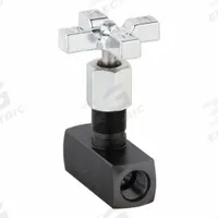 PARKER Metering Valve: 8 gpm Max Flow Rate, #8 SAE O-Ring Boss, #8 SAE O-Ring Boss, Steel, Needle (MPN MV820S). Key specifications — attr1018158: Manual; attr1018114: Rotary Knob; attr1018116: Steel; attr1018117: PARKER; attr1018137: Two-Way.