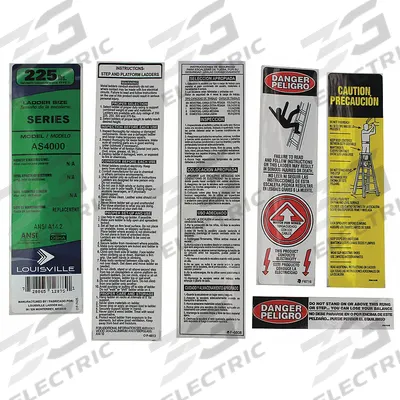LOUISVILLE Label Kit: For 36Y394/36Y395/36Y396/36Y397/36Y398 - Material Handling Parts
