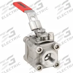KECKLEY Manual Two-Way Ball Valve: 1/2 in, 316 Stainless Steel, Straight, FNPT x FNPT, Three-Piece (MPN BVM3THRSSRGSL-050). Key specifications — Brand: KECKLEY; Handle: Locking Lever.