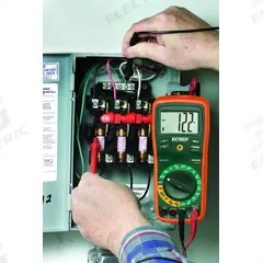 EXTECH Digital Multimeter: TRMS, CAT III 600V, 600 V Max AC Volt Measurement, Full Size Multimeter (MPN EX410A). Key specifications — Instrument Counts: 6,000; Brand: EXTECH; Calibration Certificate Included: Not Included.