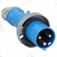 HUBBELL Pin and Sleeve Plug: Blue, 250V AC, Single Phase, 60 A, 2 Pole, 3 Wire, IEC Grounding (MPN HBL360P6W). Key specifications — Brand: HUBBELL.