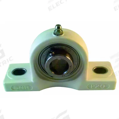 NTN Pillow Block Bearing: 1 1/4 in Bore, Polymer, Set Screws, 1 11/16 in Shaft Ht - Food-Grade Pillow Block Ball Bearings