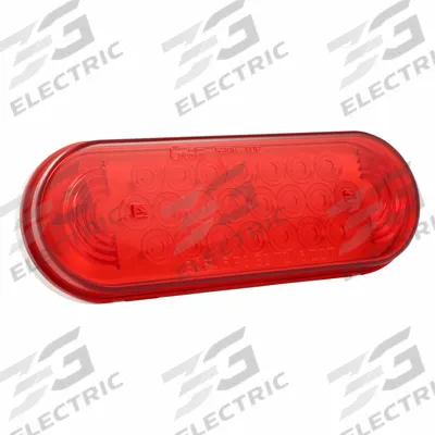 GROTE Stop/Turn/Tail Light: LED, Stop Light, Red, Oval, 2 1/4 in Overall Ht - Stop Lights