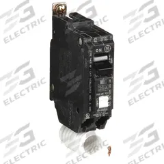 GE Miniature Circuit Breaker: THQB, 20 A, 120/240V AC, Single Phase, 10kA at 120/240V AC, 1 Poles (MPN THQB1120AF2). Key specifications — attr195972: 20 A; attr195973: 120/240V AC; attr195974: Single; attr195975: 10kA at 120/240V AC; attr195976: Power Mark Gold Load Centers and AQ Lighting Panels.