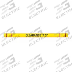 Clearance Bar: 96 in Overall Lg, 7 3/8 in Outside Dia, Yellow, HDPE, Indoor/Outdoor (MPN HTGRD796YR). Key specifications — Includes: (2) Eye Hooks; Color: Yellow; Includes Mounting Hardware: Mounting Hardware Included; Material: HDPE; Use Location: Outdoor; Stripe Color: Red; Brand: APPROVED VENDOR.
