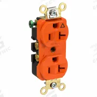HUBBELL Receptacle: Duplex, 5-20, Orange, 125V AC, 20 A, 2 Pole / 3 Wire (MPN IG5362)