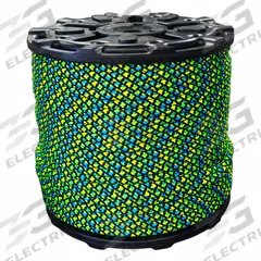 ALL GEAR Rigging and Climbing Rope: Double Braid, 1/2 in Dia, 2,100 lb Working Load Limit, Nylon (MPN AGBR12600HMP). Key specifications — Brand: ALL GEAR; Rope Type: Dynamic; Third Color: Green; Fourth Color: Yellow.