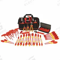 WIHA Insulated Tool Kit: Insulated, 63 Total Pcs, Tool Bag (MPN 32876). Key specifications — attr541600: Lineman's Pliers; attr541603: (1) Adjustable Wrench; attr541599: (1) Knife; attr541604: (1) Wire Stripper; attr541515: WIHA; attr548994: (2) Specialty Screwdrivers.