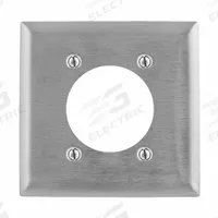 HUBBELL Wall Plate: Single Circular Opening, 2 Gang, Silver, Std Size (MPN SS701). Key specifications — Brand: HUBBELL; Material: Stainless Steel.